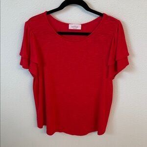 Kaileigh Scarlet Ruffle Sleeve Top